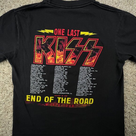 Kiss End Of The Road Final Tour T Shirt Size Medium Black Short Sleeve Mishi - Picture 8 of 8